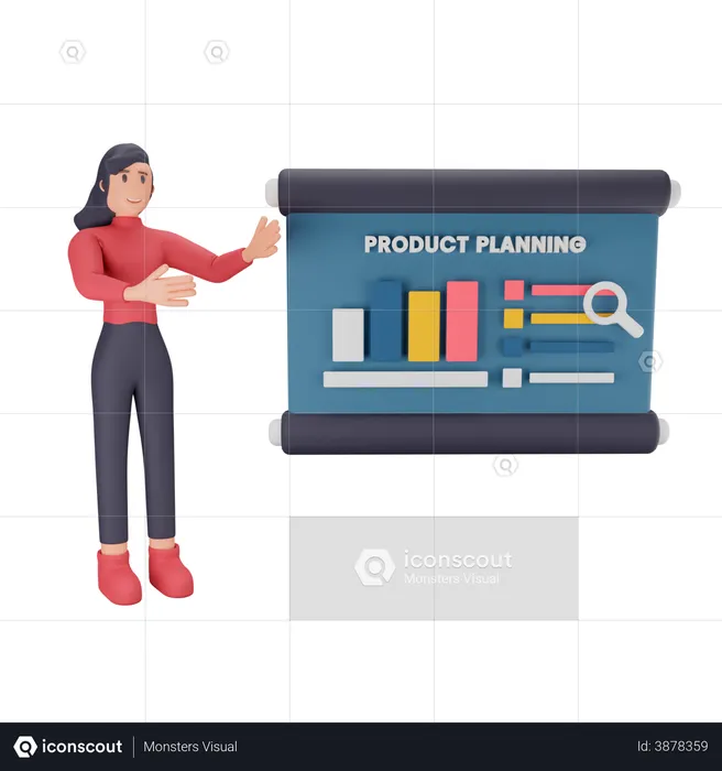 Presentation on product planning  3D Illustration
