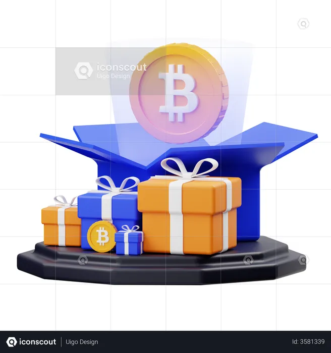 Presentes bitcoin  3D Illustration