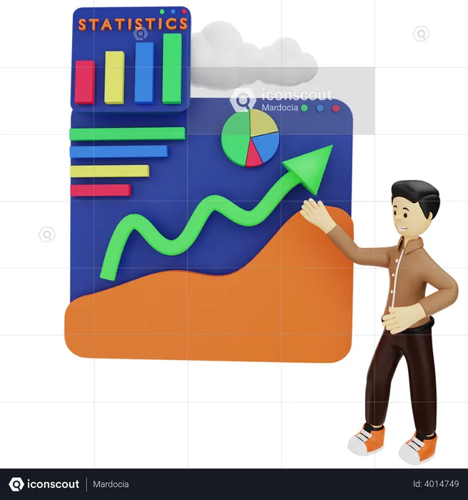 Presenting business data  3D Illustration