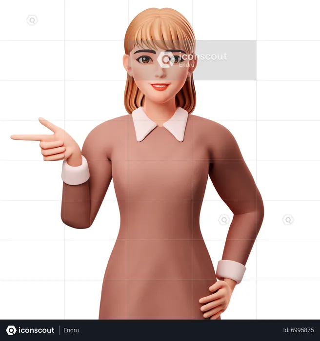 Presenting Left Side  3D Illustration