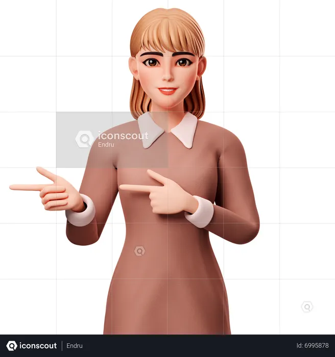 Presenting Left Side  3D Illustration