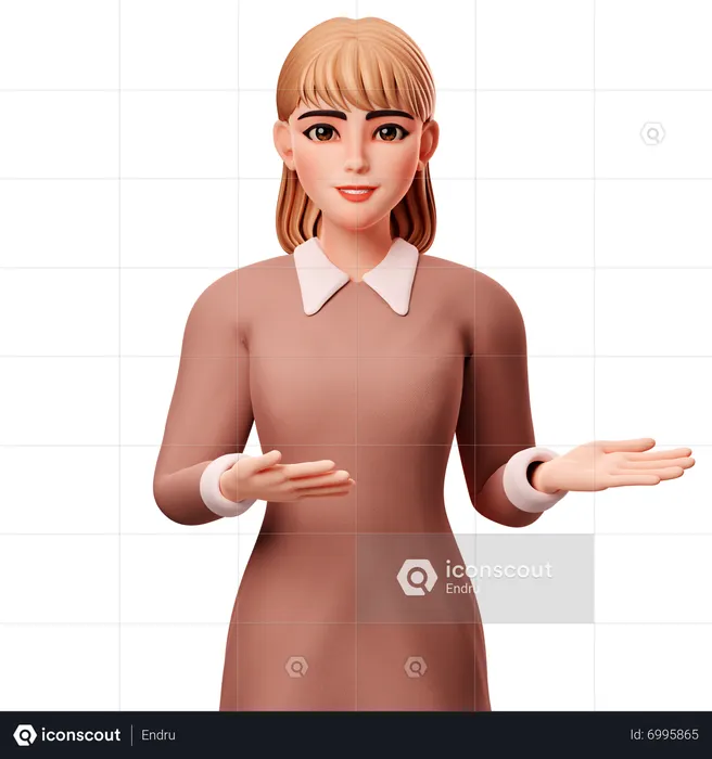 Presenting Right Side  3D Illustration