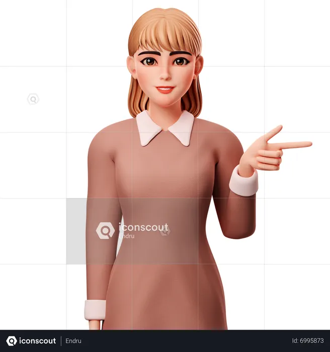 Presenting Right Side  3D Illustration