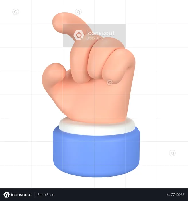 Press Hand Gesture Emoji 3D Icon