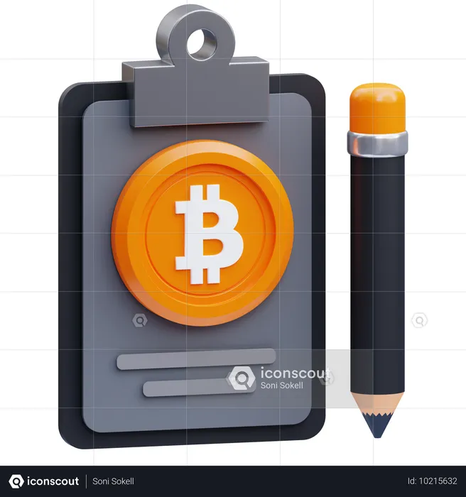 Presse-papiers Bitcoin  3D Icon