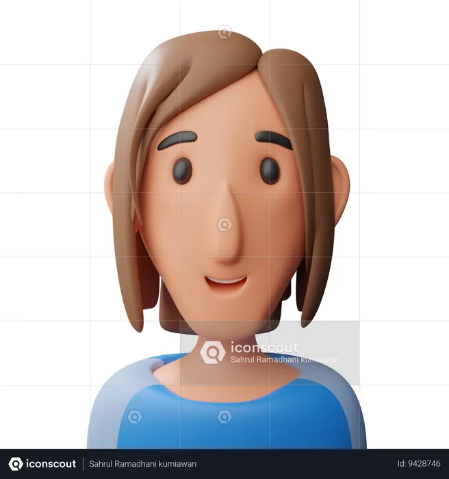 Pretty girl avatar  3D Icon