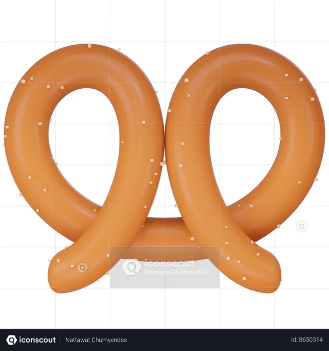 Pretzel Bread  3D Icon