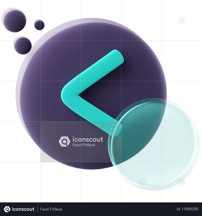 Previous Button  3D Icon
