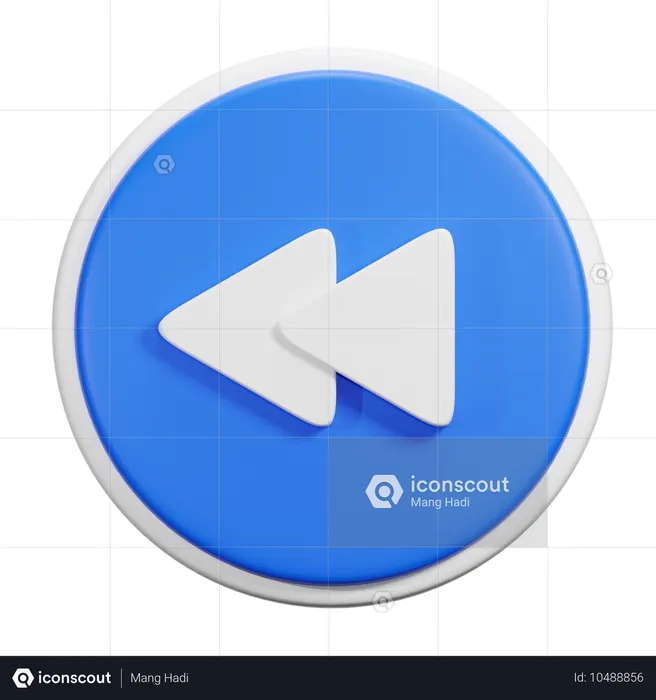 Previous Button  3D Icon