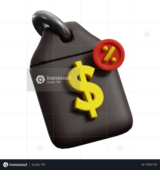 Price Discount Tag  3D Icon