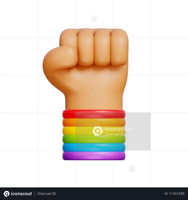 Pride Fist Hand  3D Icon