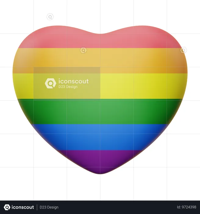 Pride heart  3D Icon