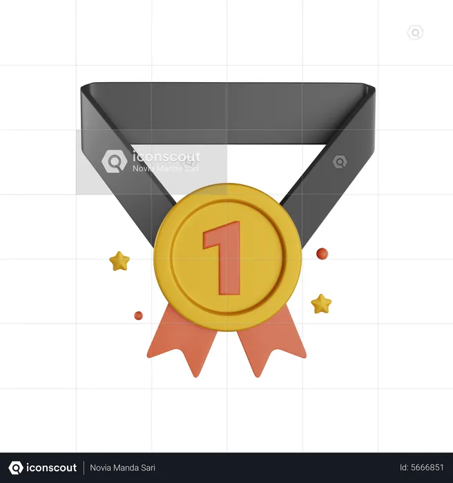 Primeira medalha  3D Illustration