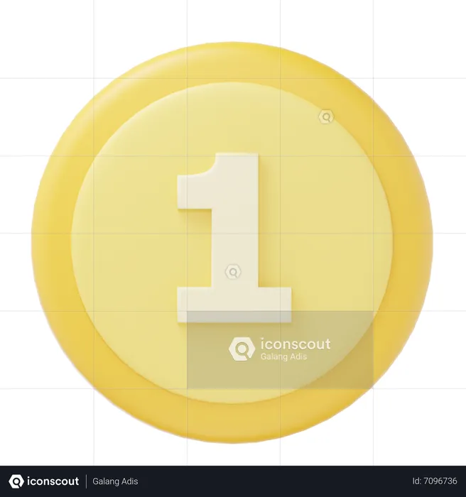 Medalla de oro del primer lugar  3D Icon