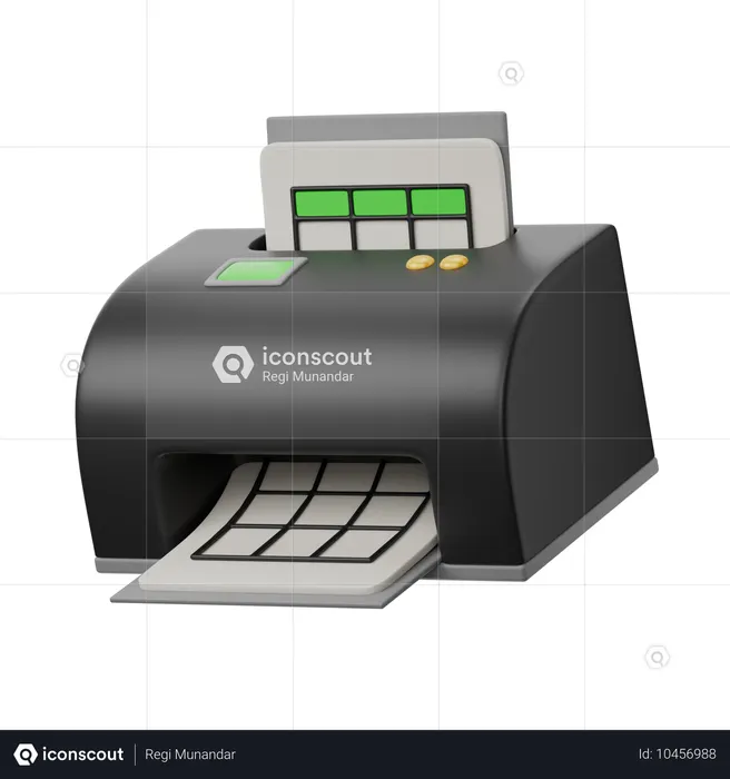 Printer Document  3D Icon