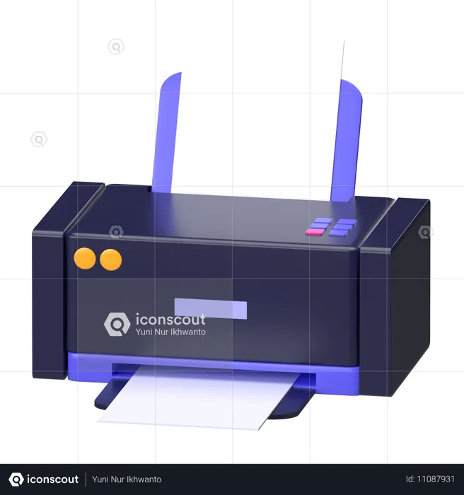 Printer With Paper  3D Icon