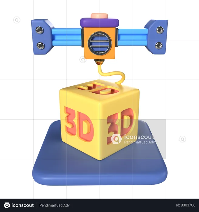 Printing 3D Box  3D Icon