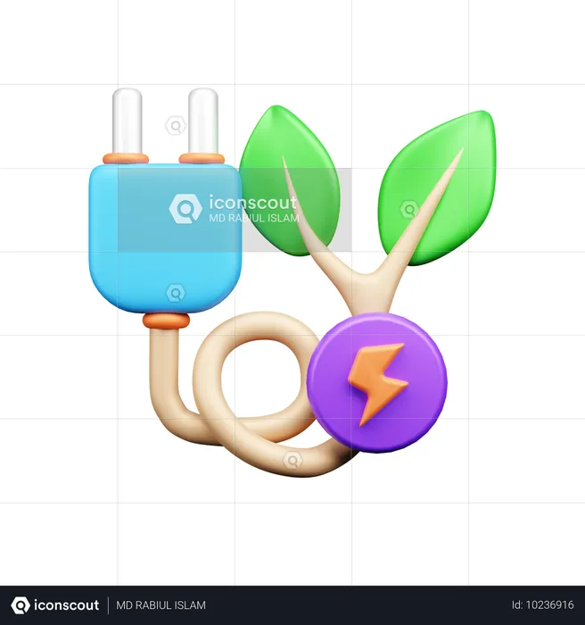 Prise écologique  3D Icon