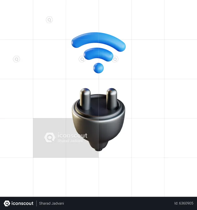 Prise intelligente  3D Icon