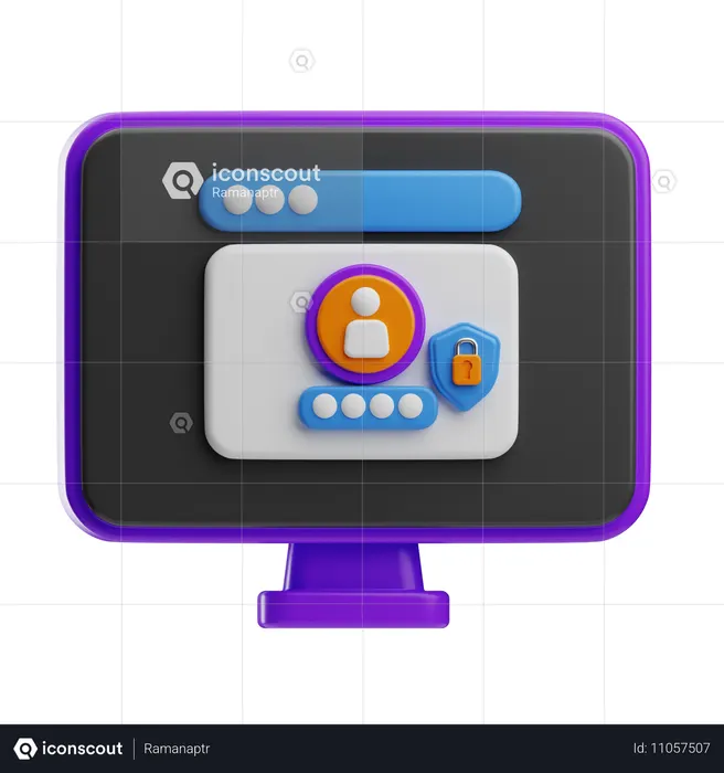 Privacidad en línea Seguridad en Internet  3D Icon
