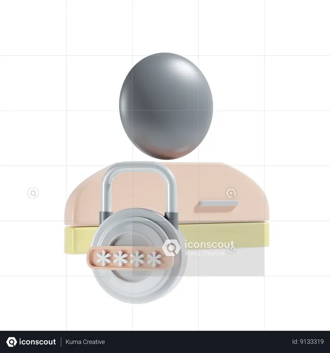 Privacidade da conta  3D Icon