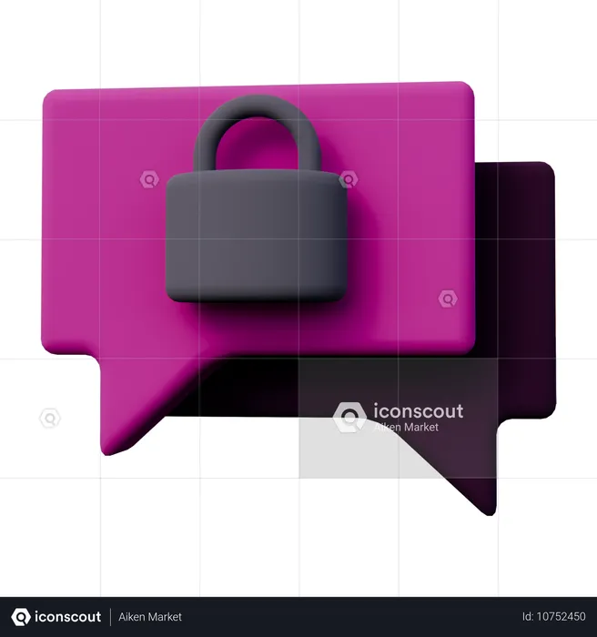 Private Chat Message  3D Icon