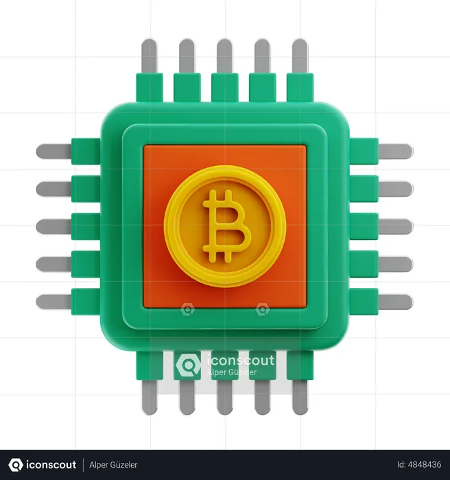 Procesador de bitcoins  3D Icon