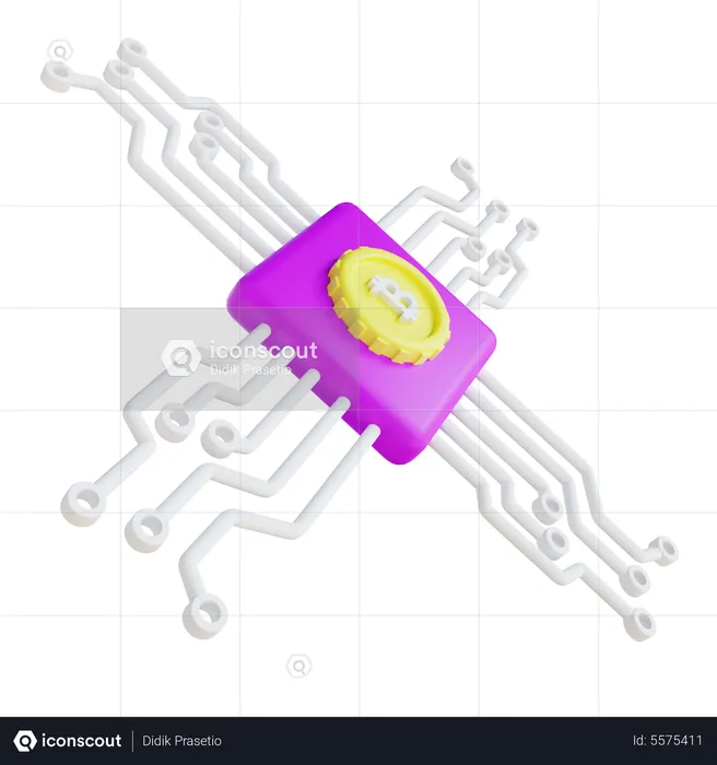 Procesador de bitcoins  3D Icon