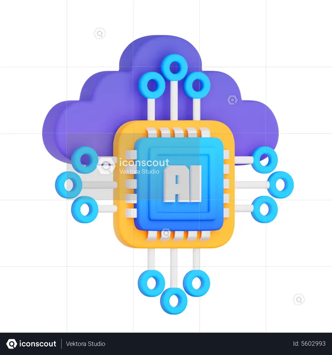 Procesador de chips de inteligencia artificial  3D Icon