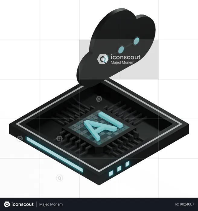 Procesador de arquitectura de chip de nube ai  3D Icon