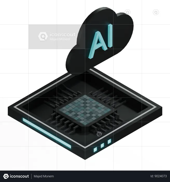 Procesador de arquitectura de chip de nube ai  3D Icon