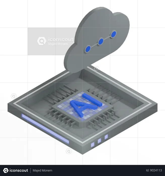 Procesador de arquitectura de chip de nube ai  3D Icon