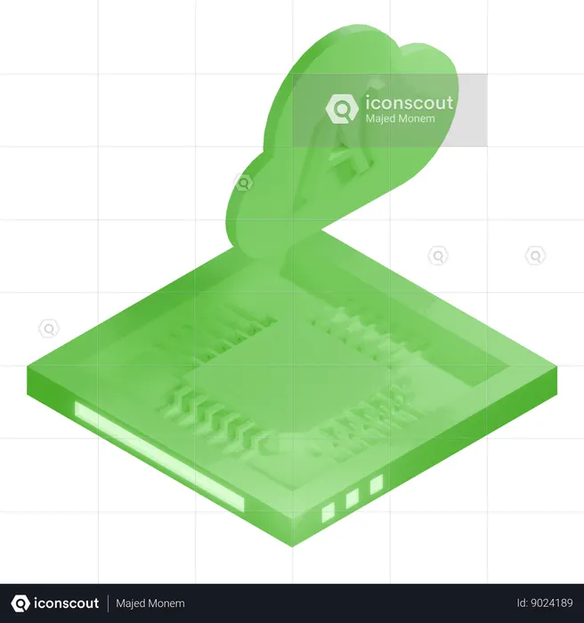 Procesador de arquitectura de chip de nube ai  3D Icon