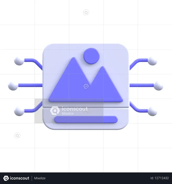 Procesador de imágenes de inteligencia artificial  3D Icon