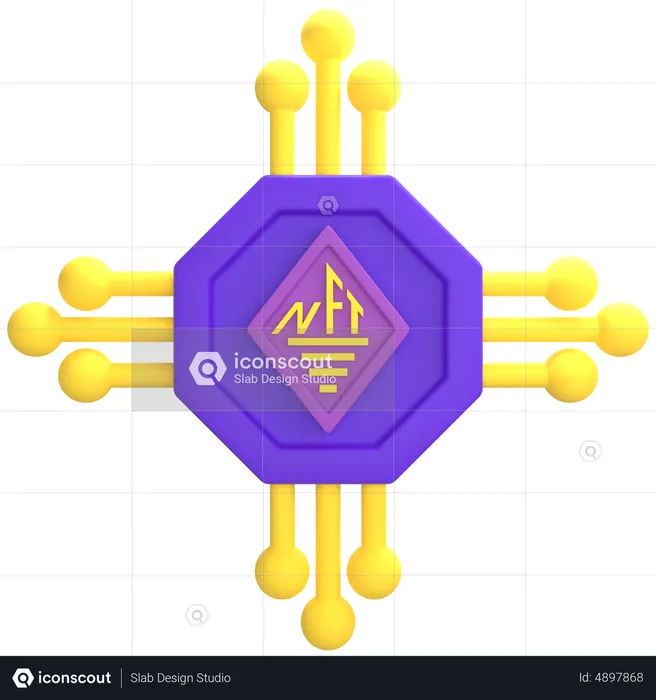 Procesador nft  3D Icon