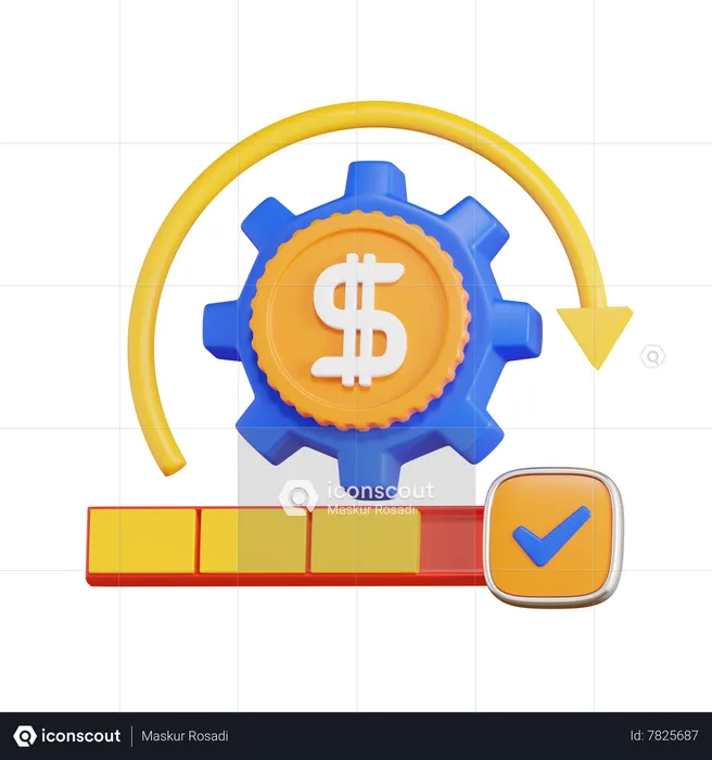 Proceso de pago  3D Icon