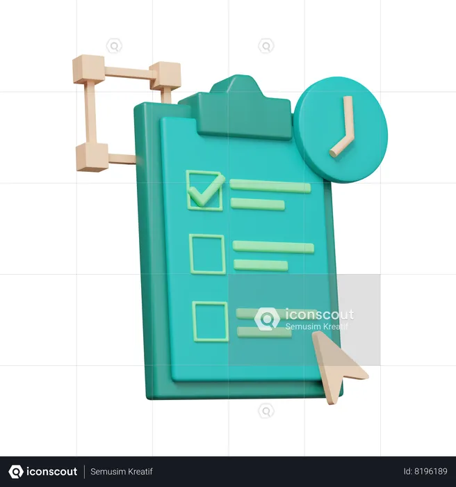 Processo de lista de verificação  3D Icon