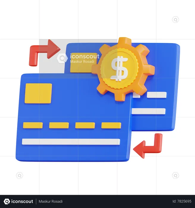 Processo de transação com cartão  3D Icon