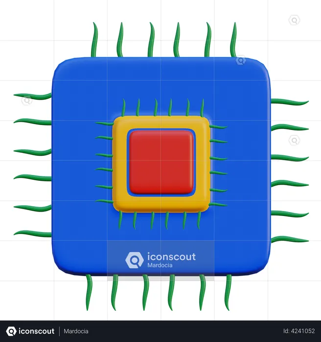 Processor Chip  3D Illustration