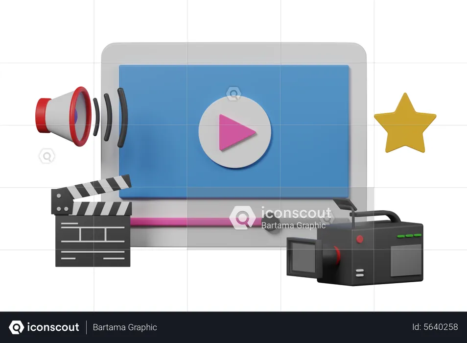 Producción de vídeo  3D Icon