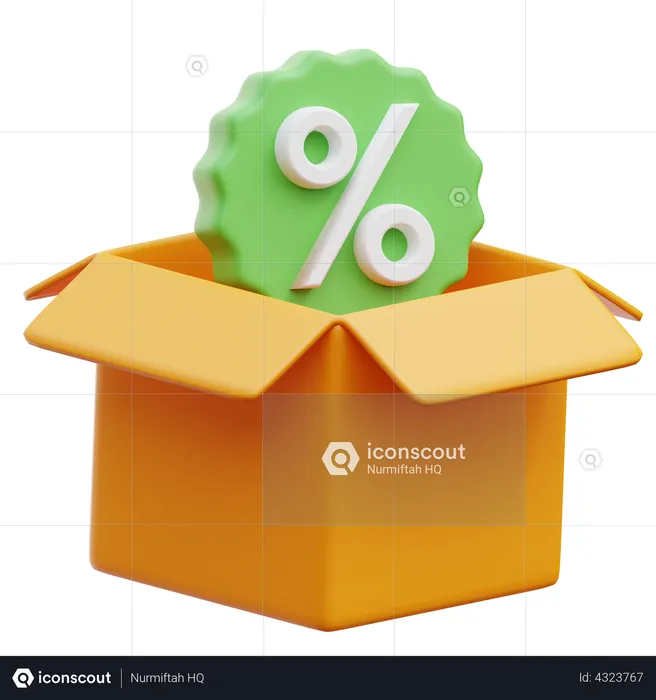 Product Discount Box  3D Illustration