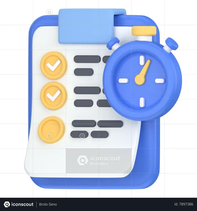 Productive time  3D Icon