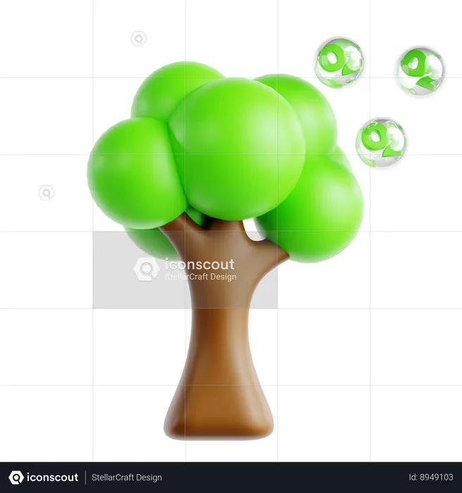 Oxigênio do produto da árvore  3D Icon
