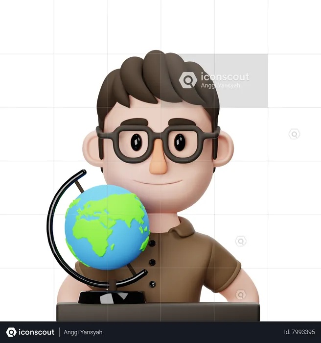 Profesor de Geografía  3D Icon