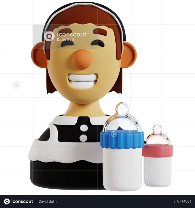 Professional Baby Sitter Avatar  3D Icon