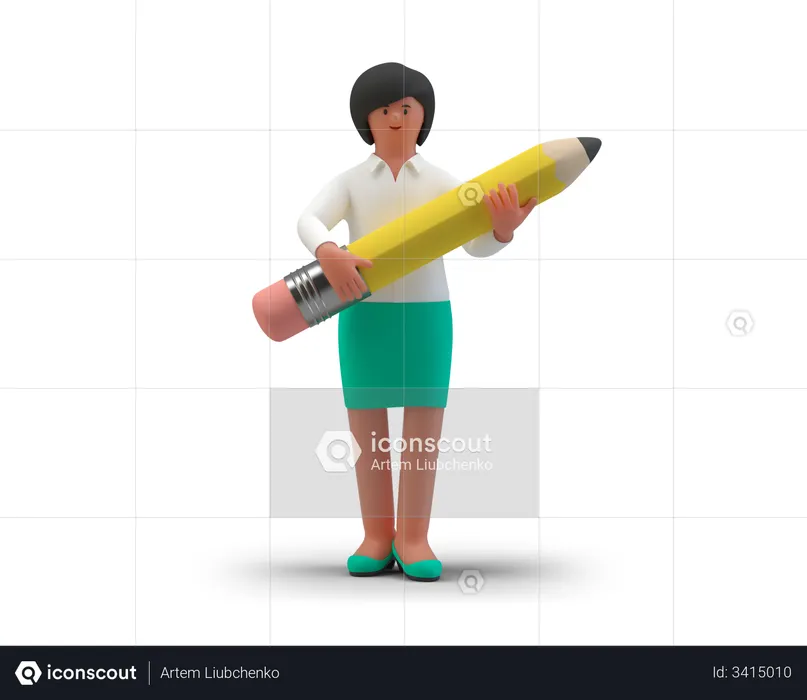 Professional Business Writer  3D Illustration