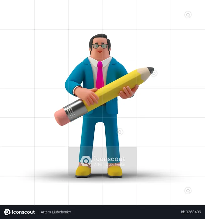 Professional Business Writer  3D Illustration