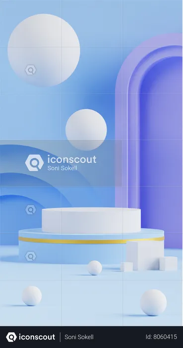 Professional Podium Background  3D Icon