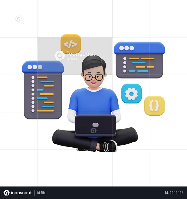 Professional website developer  3D Illustration