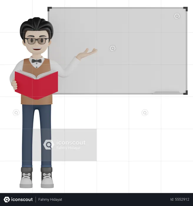 Professor masculino ensinando  3D Illustration